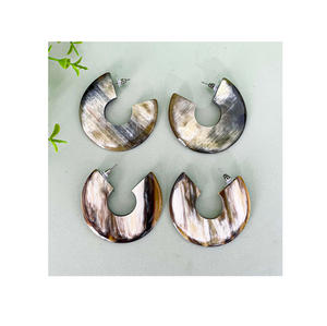 ต่างหูเขาควายแท้ 100% เป็นมิตรกับสิ่งแวดล้อม ยอดนิยม คุณภาพเยี่ยม ดีไซน์หรูหรา ขายดี - Product Image 5