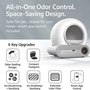 Hot Selling Best Quality Wood Metal Alloy Smart 65L Large Capacity Cat Litter Drawer Box Accessory Easy Install APP Control - Product Image 2