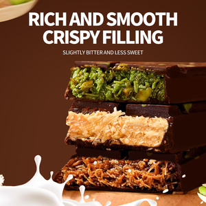 Chocolate Estilo Dubái con Manteca de Cacao, Pasta de Pistacho y Relleno de Harina de Coco - un Snack Popular con Sabor a Chocolate con Nueces - Product Image 4