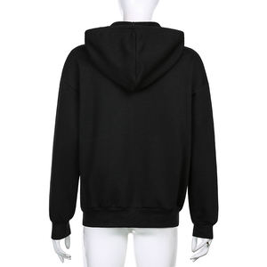 Hoodie d'hiver uni personnalisé pour femme, 100% coton molletonné, color block, veste à capuche oversize avec fermeture éclair, décontracté, imprimé sur mesure - Product Image 6