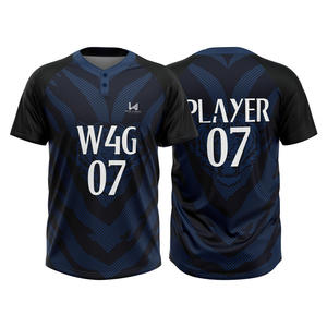 Maillot de baseball pour homme personnalisé de haute qualité, respirant, évacuant l'humidité, grande taille, séchage rapide, logo personnalisé en 3D sur le devant, sans frais de douane - Product Image 1