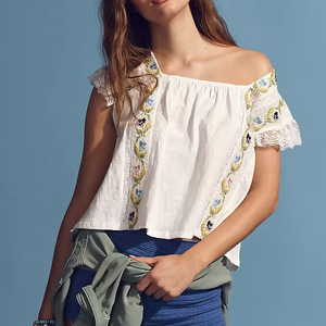 Blusa Étnica Hecha a Mano para Verano, Camisa Tradicional Rumana Casual para Invierno, Tejida Bordada por Diseñador - Product Image 1