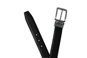 Ceinture en cuir classique, élégante pour le bureau et les tenues formelles, noire imprimée avec boucle en alliage, personnalisable par Divine International - Product Image 4