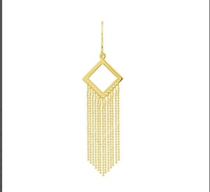 Handmade Magic Fringe Dangle <b>Earrings</b> 14K Solid Gold Long Bead <b>Chain</b> Tassel <b>Earring</b> - Product Image 2
