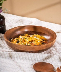 Venta al por mayor de madera de tamaño personalizado, cuenco redondo de madera de nogal Natural hecho a mano de madera, fruta, arroz, sopa, ensaladera - Product Image 4