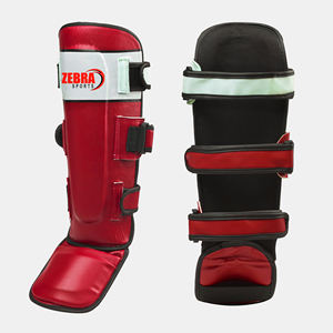 Protège-tibias de sport Muay Thai en cuir véritable Zebra, durables, professionnels, protection d'entraînement, logo personnalisé, boxe MMA, vente en gros - Product Image 3