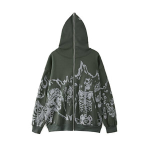 Prince Industry Streetwear grande taille hommes sweat à capuche zippé intégral confortable hommes durables sweat à capuche zippé intégral - Product Image 5