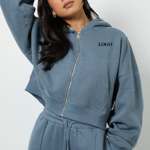 Derniers sweats à capuche zippés personnalisés de haute qualité avec logo pour la collection d'hiver pour femmes, vêtements de sport décontractés, prix bas 2026 - Product Image 1
