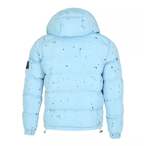 Chaqueta Acolchada Personalizada para Hombre, Color Azul Cielo, con Capucha, Abrigo de Invierno Cálido, Cortavientos, con Cremallera, Embalaje en Tambor, Moda - Product Image 2