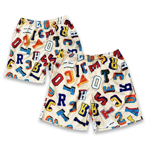 Short de basket-ball pour homme de haute qualité Logo personnalisé Sublimation Hip Hop Letter Design Mesh Shorts Techniques imprimées - Product Image 1