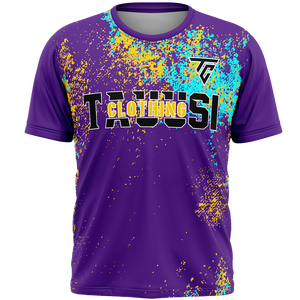 เสื้อยืดโพลีเอสเตอร์แบบนุ่มใส่สบายใส่ได้พอดี100% กีฬาลำลองโลโก้ตามสั่ง - Product Image 1