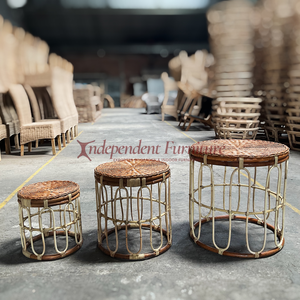 Wholesale Traditional 3-Piece Natural Rattan <b>Console</b> <b>Table</b> Set for Garden Home Living Room or Outdoor for Hotels - Product Image 5