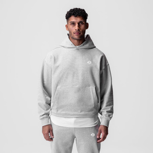 เสื้อมีฮู้ดแบบสวมหัวผ้าฝ้าย100% กำหนดเองได้ทายาทโอเวอร์ไซส์ผ้าเฟรนช์เทอร์รี่ระบายอากาศได้เปิดไหล่ระบายความร้อนย้อมสีธรรมดา - Product Image 1