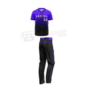 Ensemble d'uniformes de baseball avec coutures durables et écusson d'équipe Ensemble maillot et pantalon de baseball personnalisés pour les équipes scolaires - Product Image 2