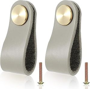 Ensemble de poignées de porte en cuir poli imperméable de style nouveau, fabriquées à la main, pour la décoration de la maison et une utilisation fonctionnelle - Product Image 2