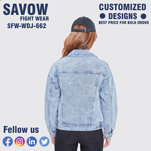 Fabricant 100% Veste en jean décontractée en coton pour femmes Blouse en jean à la mode Veste en jean - Product Image 5