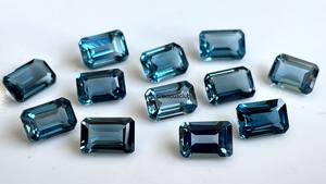 Topacio azul Londres natural Octagon Cut 6x8mm Facetado-Topacio azul Londres Suelto - Product Image 4