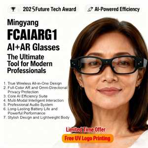 แว่นตาอัจฉริยะนวัตกรรมใหม่ เทคโนโลยี AI AR ระบบแปลภาษาแบบไร้สายแบบสแตนด์อโลน จอแสดงผลปกป้องความเป็นส่วนตัว เครื่องมือสำหรับธุรกิจ - Product Image 3