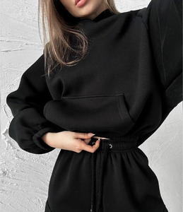 Venta al por mayor de alta calidad de las mujeres chándal conjunto Casual de dos piezas Jogger conjunto de las mujeres de lana personalizada conjuntos de Sudadera con capucha de las mujeres - Product Image 3