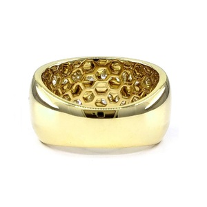 Bijoux OEM, design populaire, meilleure qualité, or jaune massif 18 carats, diamant naturel, alliance classique pour mariage et fête, grand cluster, pour femme - Product Image 3