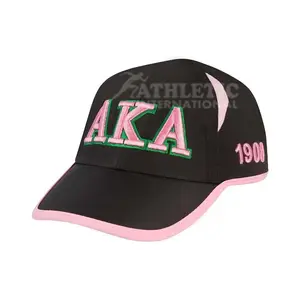 Noir et rose AKA lettre broderie grec personnalisé vêtements casquettes de Baseball coton imperméable sport casquettes chapeaux pour hommes et femmes