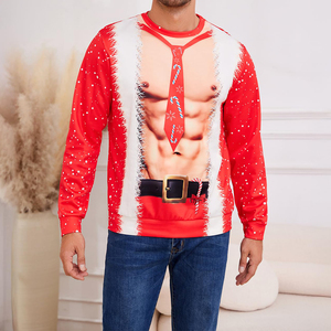 Sudaderas de Cuello Redondo Personalizadas con Diseño Navideño Estampado, 100% Algodón, Felpa Gruesa, Corte Regular, Logotipo Personalizado, Serigrafía para Hombre - Product Image 2