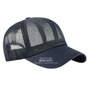 Venta al por mayor gorra de malla completa gorras de camionero transpirable personalizado bordado/Parche de goma Logo ala curva Unisex Vietnam Headwear Factory - Product Image 4