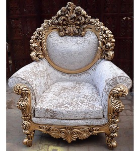 Modern Luxury Royal Solid Teak Wood Carved Sectional Sofa Set Convertible Feature Fabric <b>Cushion</b> for Villa Dining School - Product Image 2