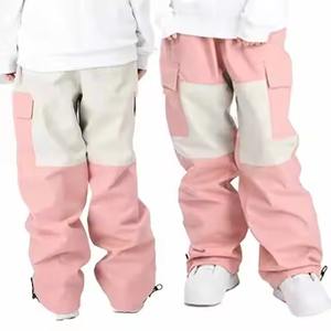 Ski Baggy pantalon neige haute rue Cargo jambe large ample Streetwear snowboard neige pantalon nouveau femmes imperméable Ski pantalon - Product Image 4