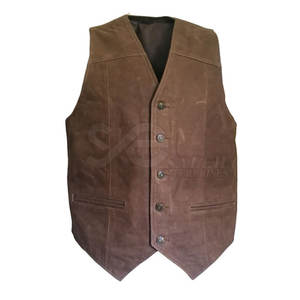 Buena calidad 100% cuero hecho moda chaleco precio razonable hombres ropa cuero chaleco - Product Image 1