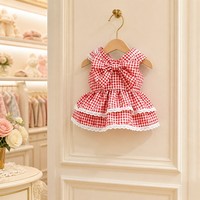 Robe de fête décontractée en polyester à double couche avec motif de roses pour petits chats et chiens, idéale pour les séances photo