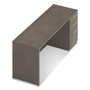 Alera AE1NZK-S2472UF Serie Sevilla 72 pulgadas. X 24 pulgadas X 29 Pulgadas Organizador de Oficina de Nogal con Pedestal Derecho y Credenza - Product Image 4