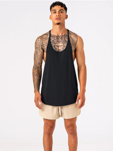 Haute exigence vêtements de sport hommes noir débardeur sans manches gilet de gymnastique athlétique entraînement Fitness vêtements de sport été coton Stringer - Product Image 2