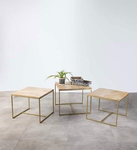 Juego de mesa de acento de forma cuadrada más vendida, mesas laterales modernas hechas a mano, sala de estar, muebles de madera de alta calidad, acabado moderno - Product Image 2