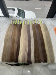 Extensiones a granel de paquetes de cabello humano virgen Remy Rubio 10-40 pulgadas máquina doble trama - Product Image 3