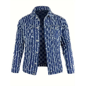 เสื้อแจ็กเก็ตผ้าฝ้ายถักแบบเปิดของผู้ชายเสื้อแจ็กเก็ตผ้าเดนิมผ้าฝ้าย100% คุณภาพสูงออกแบบได้ตามต้องการสำหรับฤดูหนาว - Product Image 1