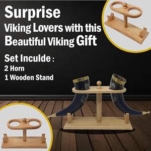 Taza de cuerno vikingo de búfalo auténtica de alta calidad con opciones de marca personalizadas para entusiastas de la mitología nórdica al precio más barato - Product Image 2