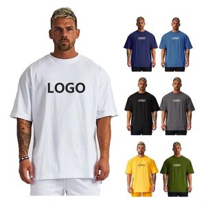 Camiseta de Manga Corta para Hombre, 100% Algodón, Suave, Unisex, Cuello Redondo, Diseño Sólido, Gruesa, Holgada, Transpirable, con Logotipo Personalizado - Product Image 2