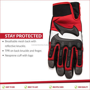 Gants d'impact de champ pétrolifère robustes durables anti-dérapants anti-vibration anti-coupure anti-impact lisse bracelet réglable 10 pouces - Product Image 2
