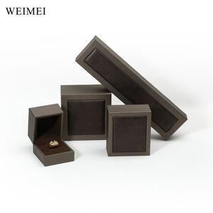 WEIMEI emballage de bijoux en cuir marron fait à la main étui à bijoux boîte à bijoux en cuir Pu pour bague collier Bracelet main caténaire - Product Image 2