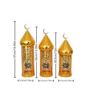 Belle lanterne marocaine en métal durable, décoration de Ramadan, lumière de fête musulmane pour les célébrations à domicile, les fêtes - Product Image 3