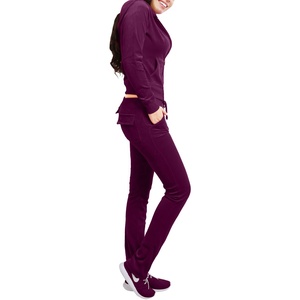 Custom Logo Sweat Suits Crop Top <b>Velour</b> <b>Tracksuit</b> Velvet Zipper Plus Size Piece 2 <b>Women</b> Set Track Suits - Product Image 1