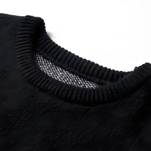 Pull-over personnalisé pour hommes, tricoté, coupe ajustée, chaud, doux, 100% coton, pull à manches longues, décontracté, à col rond pour l'hiver - Product Image 4