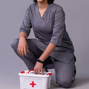 ชุดเครื่องแบบพยาบาลสำหรับทุกเพศชุดเครื่องแบบพยาบาลชุดพยาบาลแขนสั้นแฟชั่นชุดพยาบาล - Product Image 4