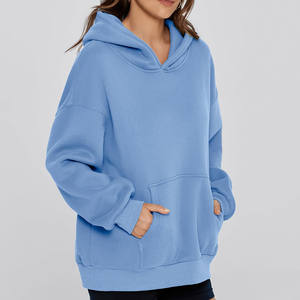 Sweats à capuche élégants à épaules tombantes pour femme Sweatshirts confortables et à la mode pour Streetwear Style Pullover Sweats à capuche pour femmes - Product Image 4