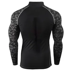 Rash Guard BJJ Compressão Baselayer Top Homens Colete para Surf MMA Treinamento Sparring Corrida Ciclismo Exercícios