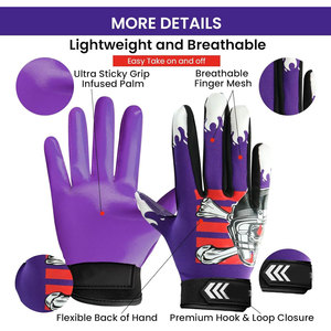Gants de réception de football de qualité supérieure impression par sublimation d'équipe personnalisée équipement de sport personnalisé gants de football légers - Product Image 2