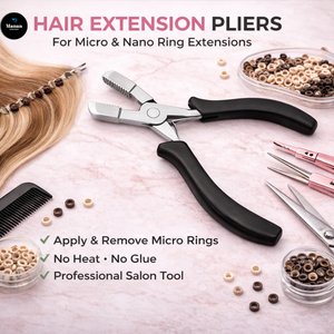 Pinzas Profesionales para Extensiones de Cabello, Acero Inoxidable, Herramienta de Anillo Micro, Mango Antideslizante, Personalizable para Uso en Salón - Product Image 6