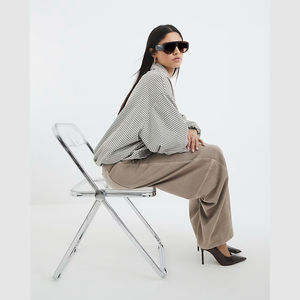 Jeans décontractés en coton pour homme, taille haute, coupe droite, tricotés, motif uni, lavage moyen, respirants, décorés de boutons, pour l'hiver, directement de l'usine - Product Image 4