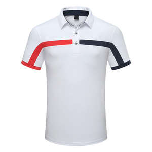 เสื้อโปโลผ้าฝ้าย100% สำหรับผู้ชายเสื้อเชิ๊ตกอล์ฟผ้าคอตตอนพิมพ์ลายปักโลโก้แบบเรียบๆ - Product Image 1